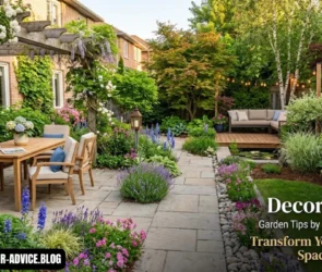 Beautiful backyard inspired by from decoratoradvice decoration ideas decoradyard featuring outdoor seating, garden plants, string lights, and decorative planters.