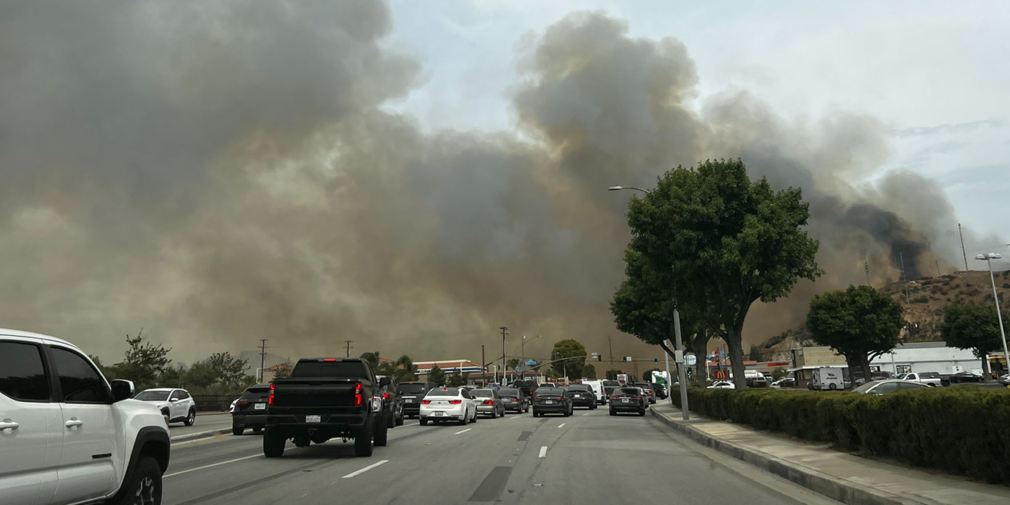 Santa Clarita news right now showing local traffic, emergency response vehicles, city landmarks, and community updates