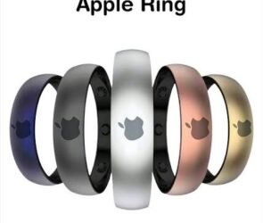 Smart Ring Apple concept showing a sleek wearable ring alongside an iPhone displaying health tracking data
