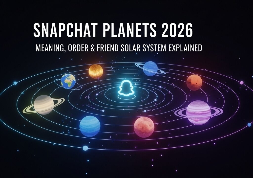 Illustration showing the Snapchat Planets Friend Solar System with Mercury through Neptune representing Best Friend rankings.