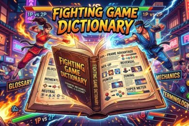 Fighting game dictionary showing common fighting game terms and mechanics