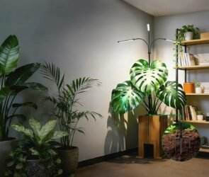best lights for growing plants indoors with LED grow light over houseplants