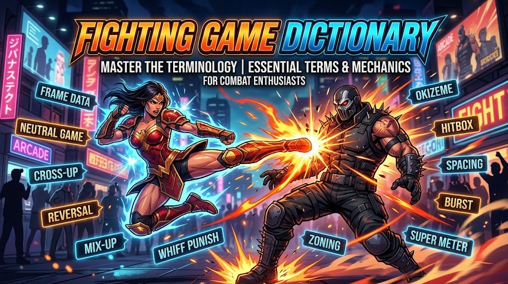 Fighting game dictionary showing common fighting game terms and mechanics